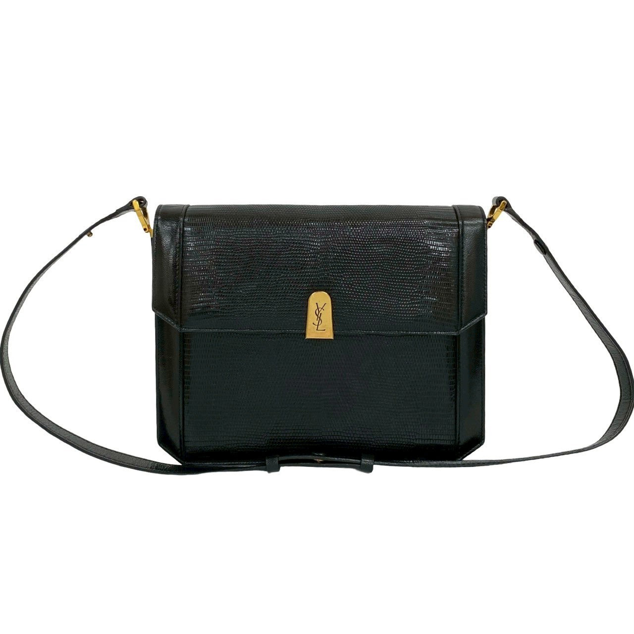 YSL Saint Laurent Yves Shoulder Bag Leather Black 680C255907352