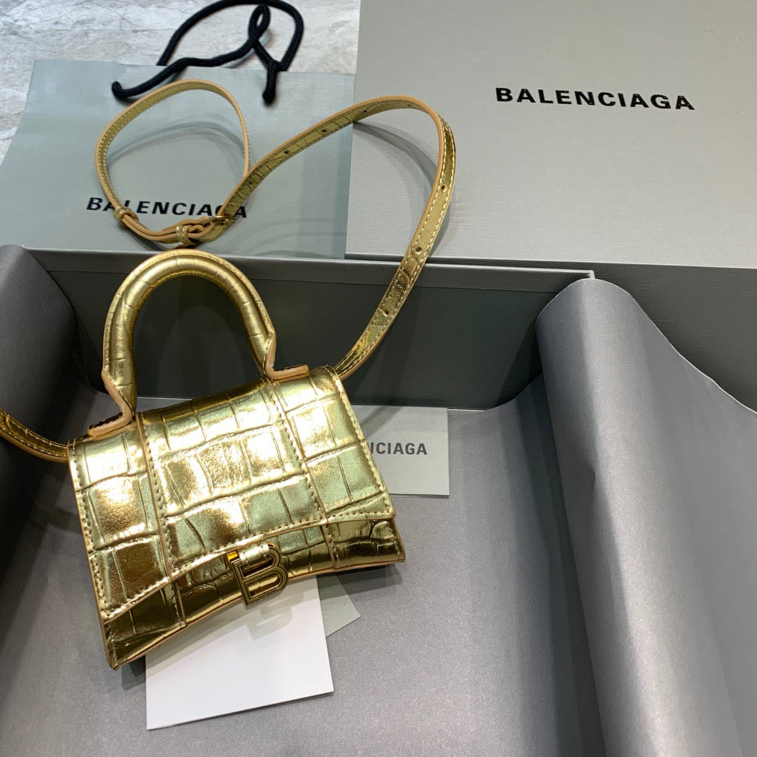 Top Quality Hourglass Handbag In For Women Gold Mini Travel Bag