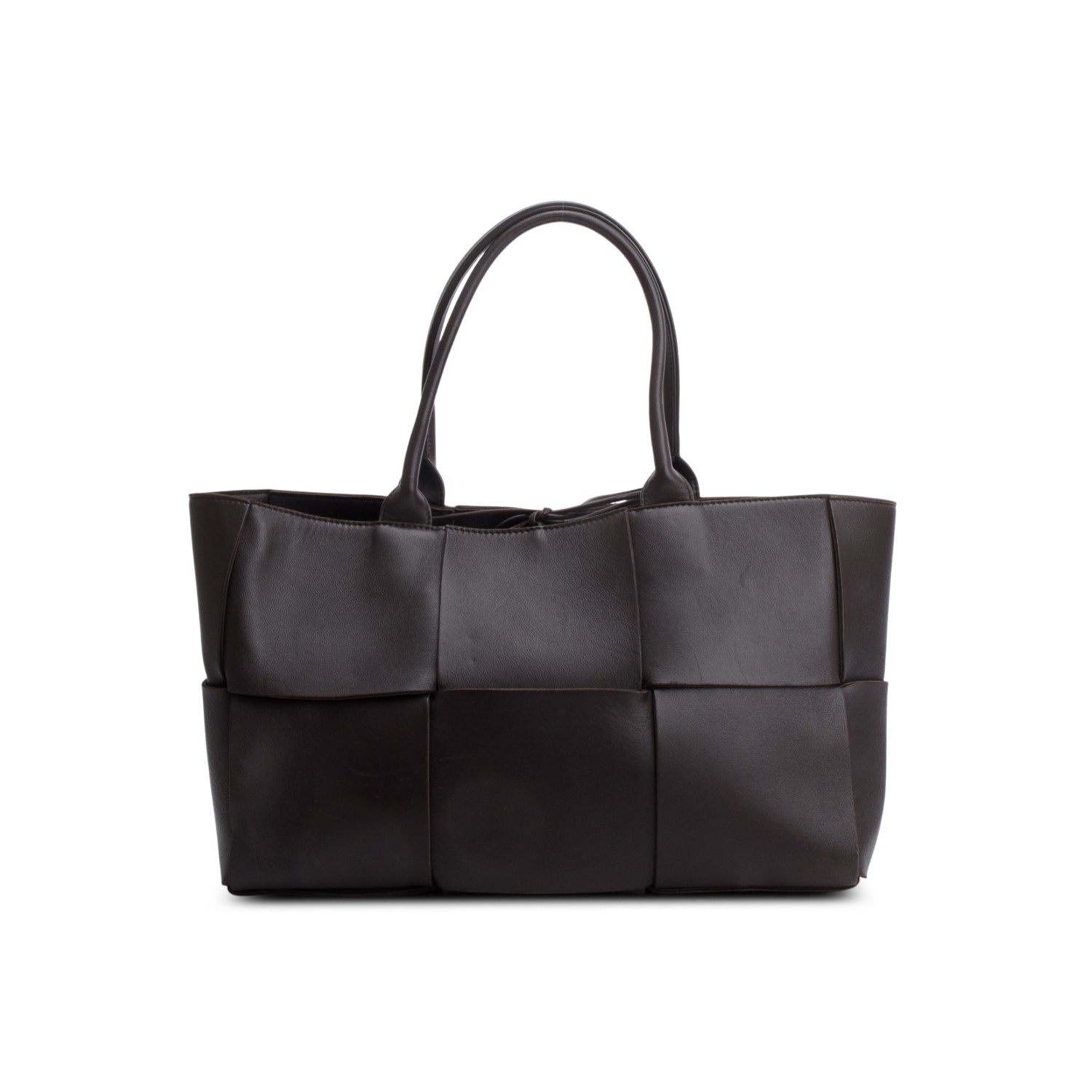 Bottega Veneta Maxi Intrecciato Arco Tote Bag Brown Small