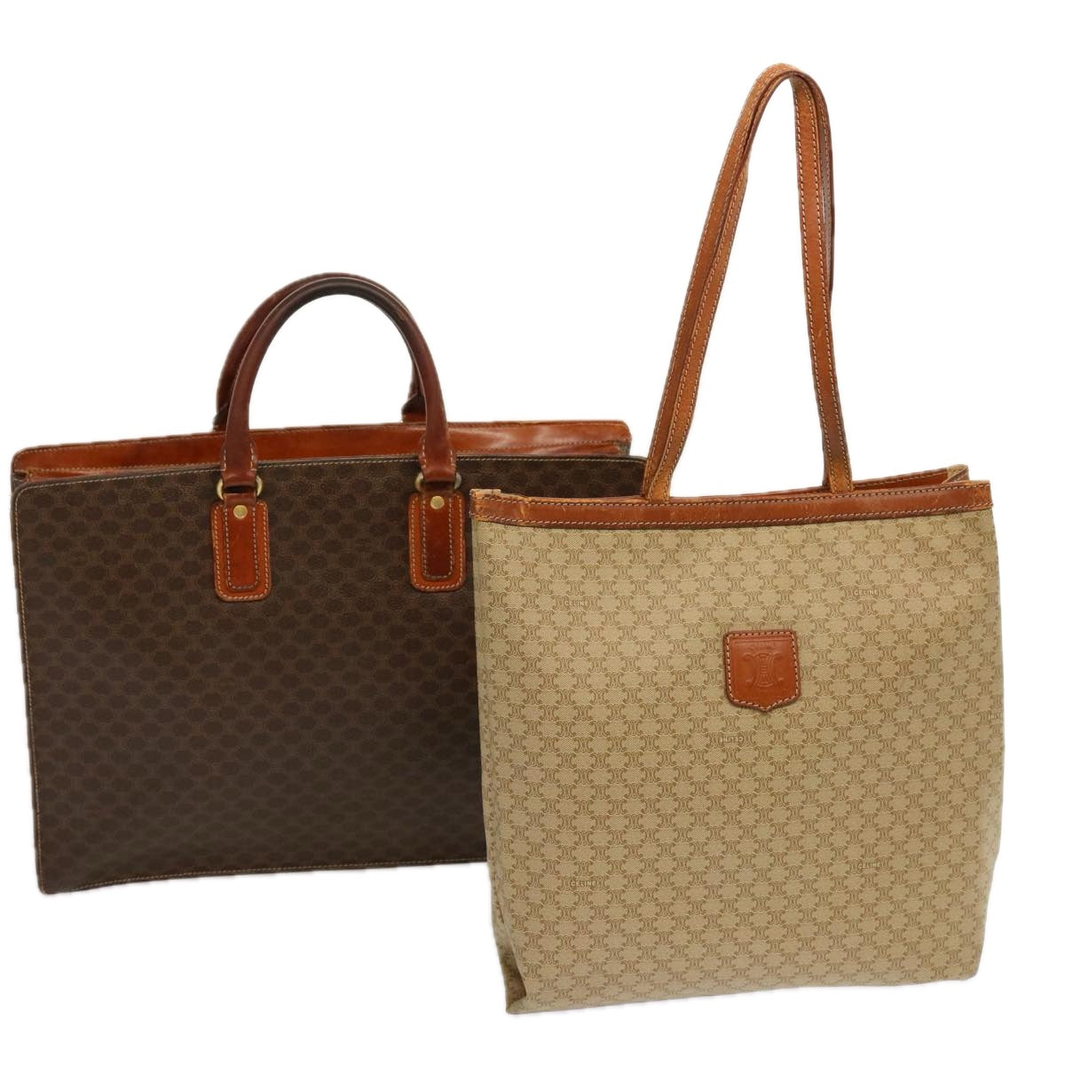 Luxury Macadam Tote Bag Pvc Set Canvas Brown