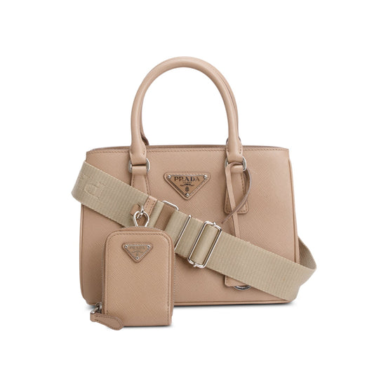 Prada Saffiano Tote Handbag Leather Beige Tote Bag