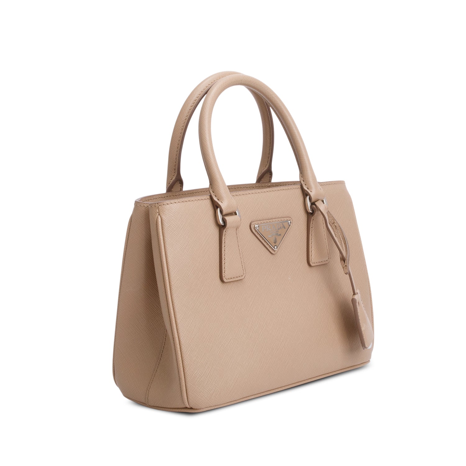 Prada Saffiano Tote Handbag Leather Beige Tote Bag