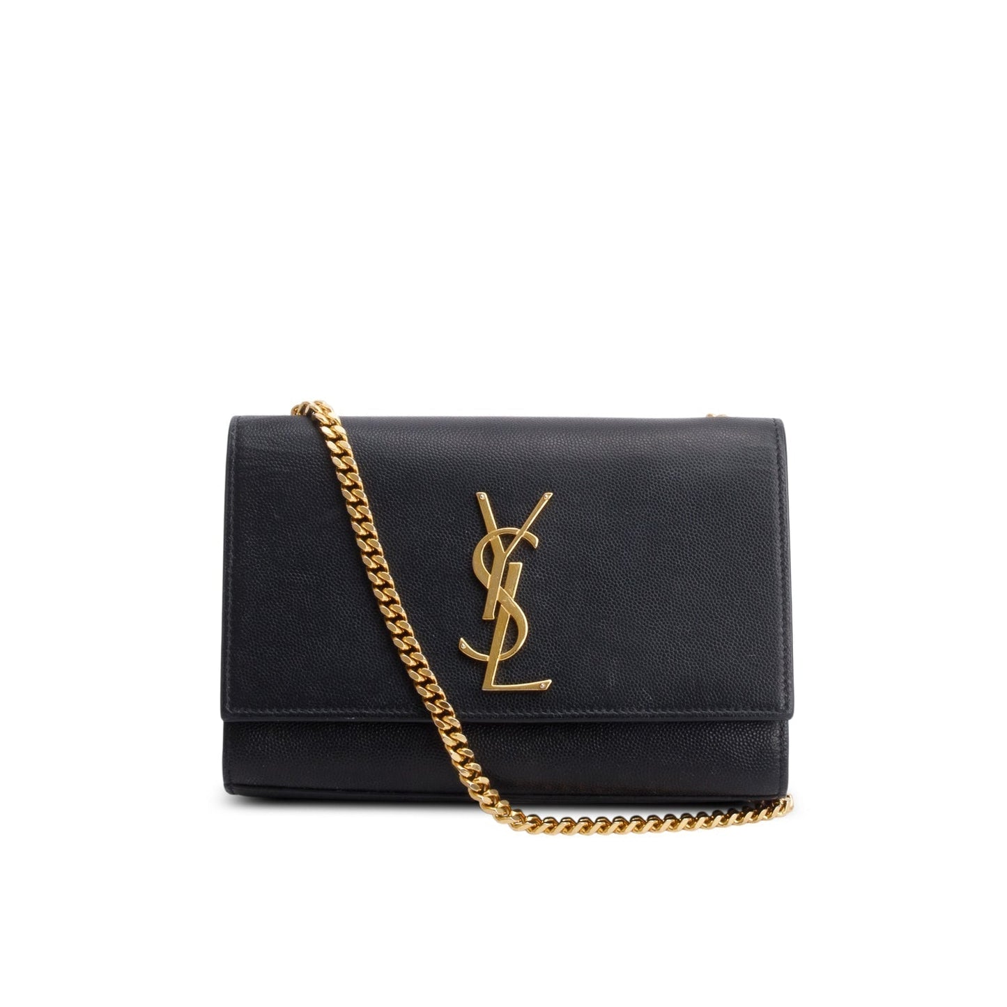 YSL Saint Laurent Grain De Poudre Kate Satchel Monogram Black Travel Bag