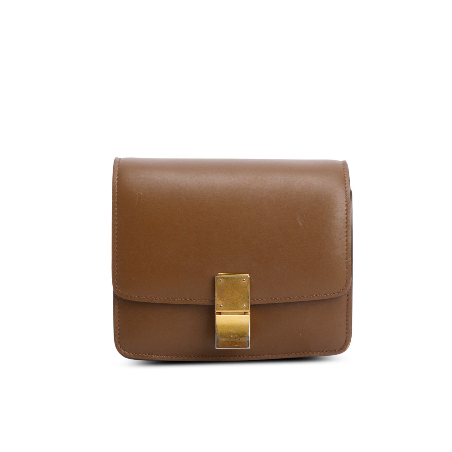 Celine Smooth Calfskin Classic Box Bag Brown Small Travel Bag