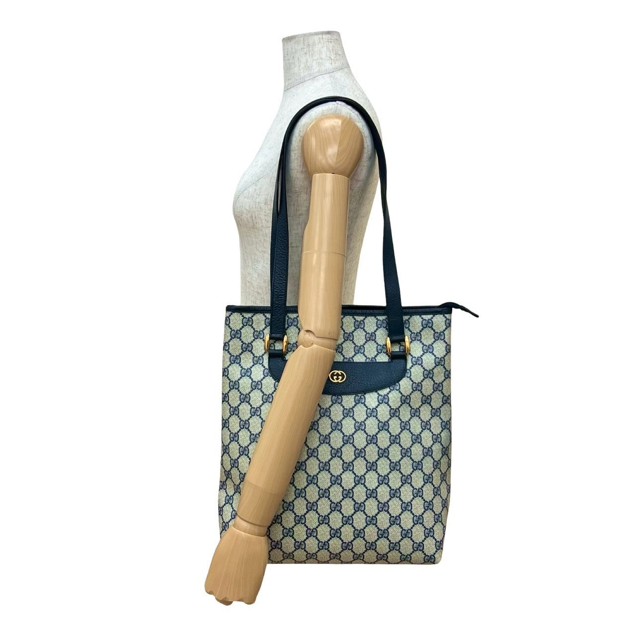 Gucci Leather Navy Tote Bag