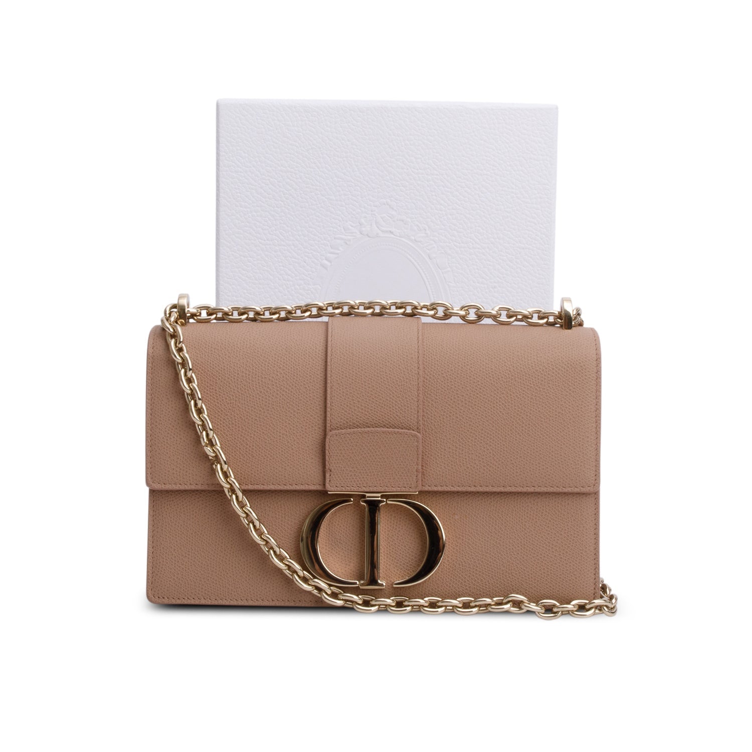 Dior Christian Grained Calfskin Montaigne Bag Pink Flap Travel Bag