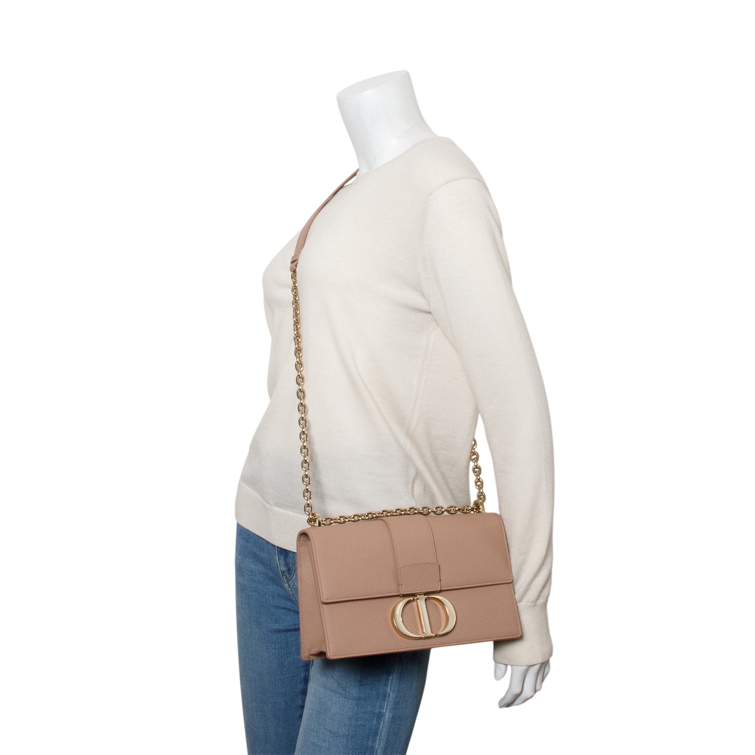 Dior Christian Grained Calfskin Montaigne Bag Pink Flap Travel Bag