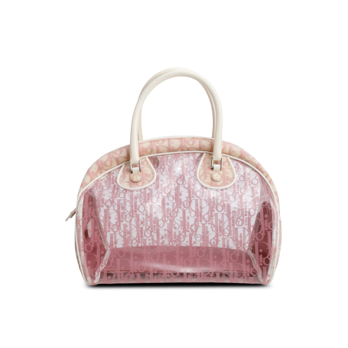 Dior Christian Vinyl rissimo Girly Bowler Bag Pink Travel Bag