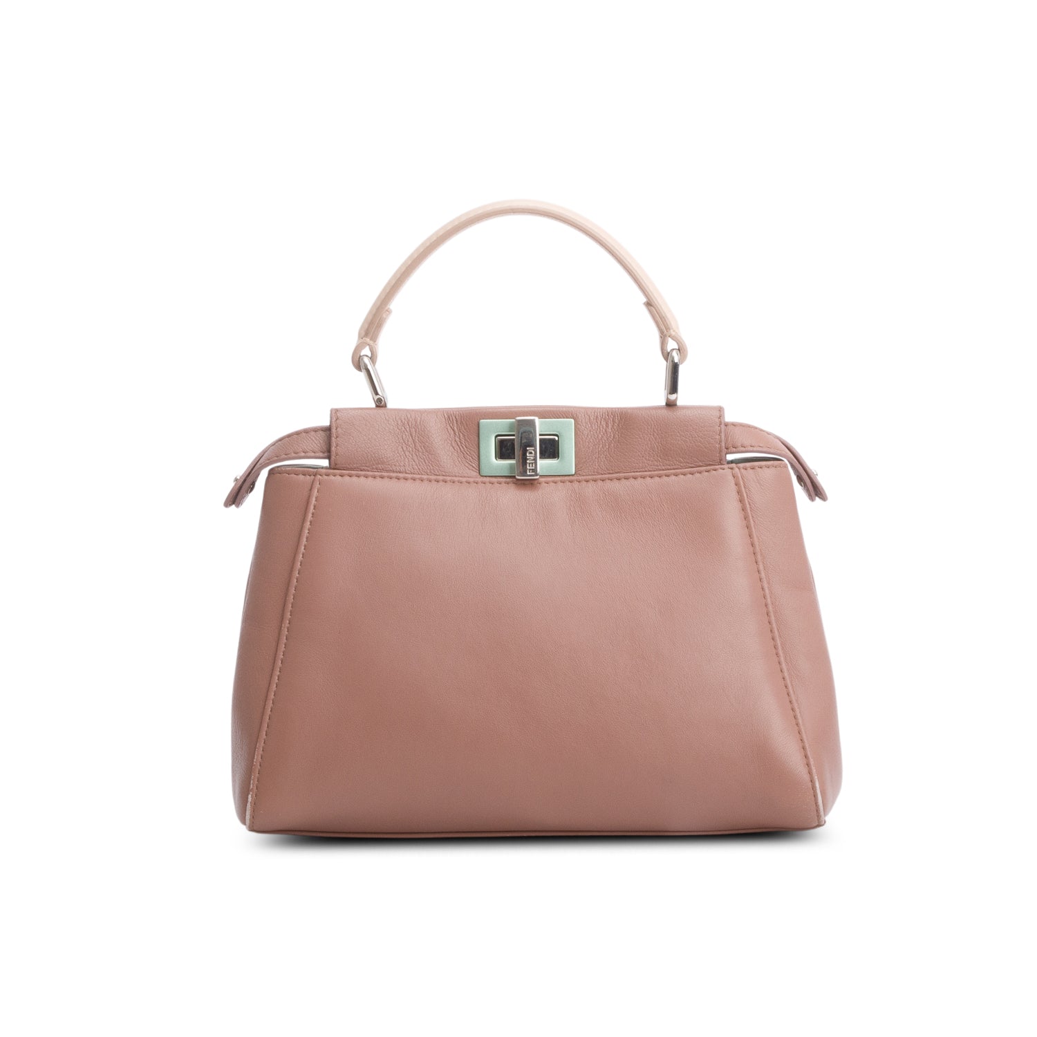 Fendi Nappa Colorblock Peekaboo Iconic Satchel Leather Pink Travel Bag