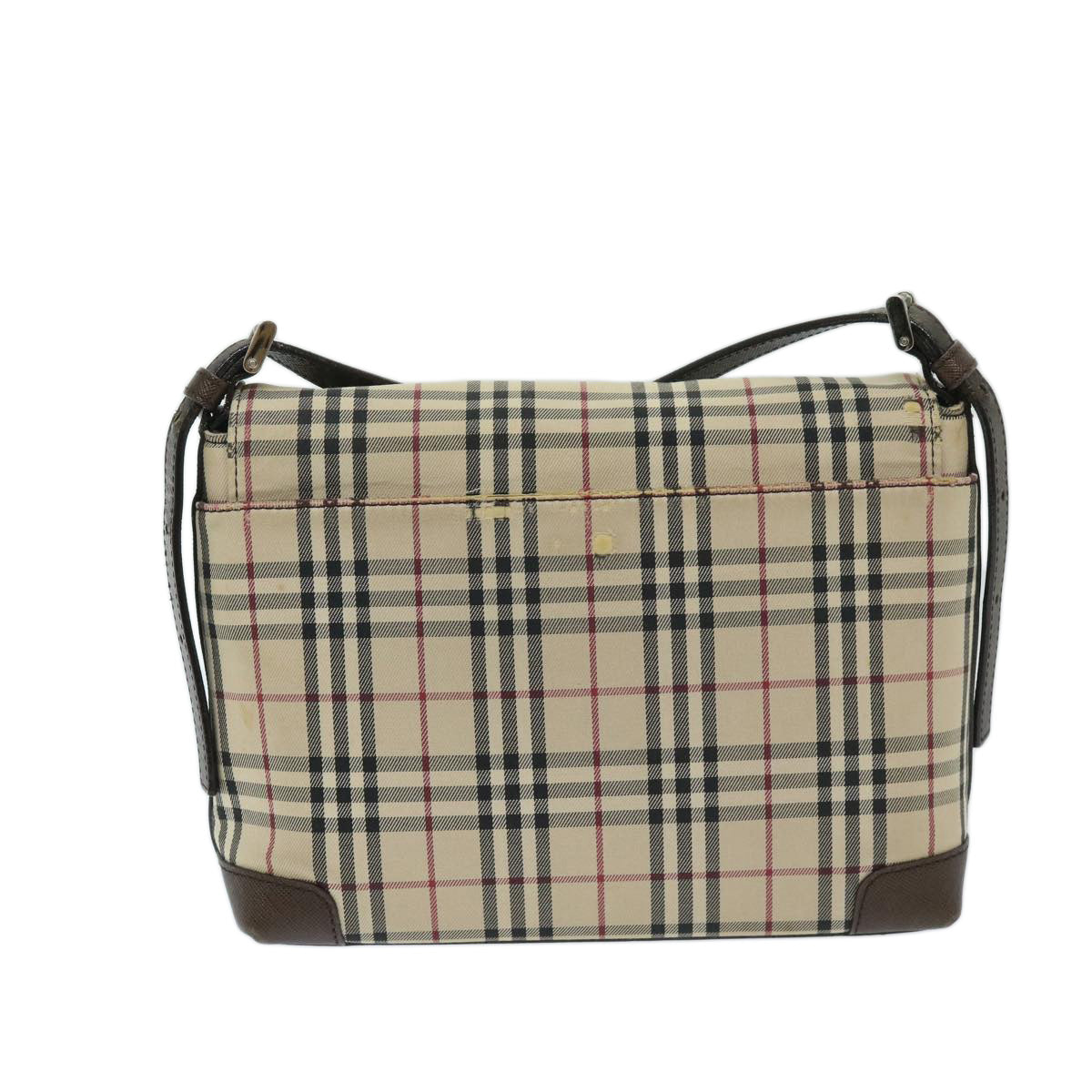 Burberry Luxury Nova Check Shoulder Bag Auth Canvas Brown Beige