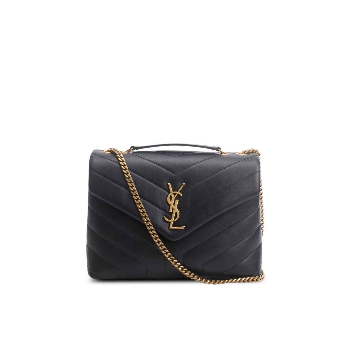 YSL Saint Laurent Calfskin Small Loulou Shoulder Bag Quilted Monogram