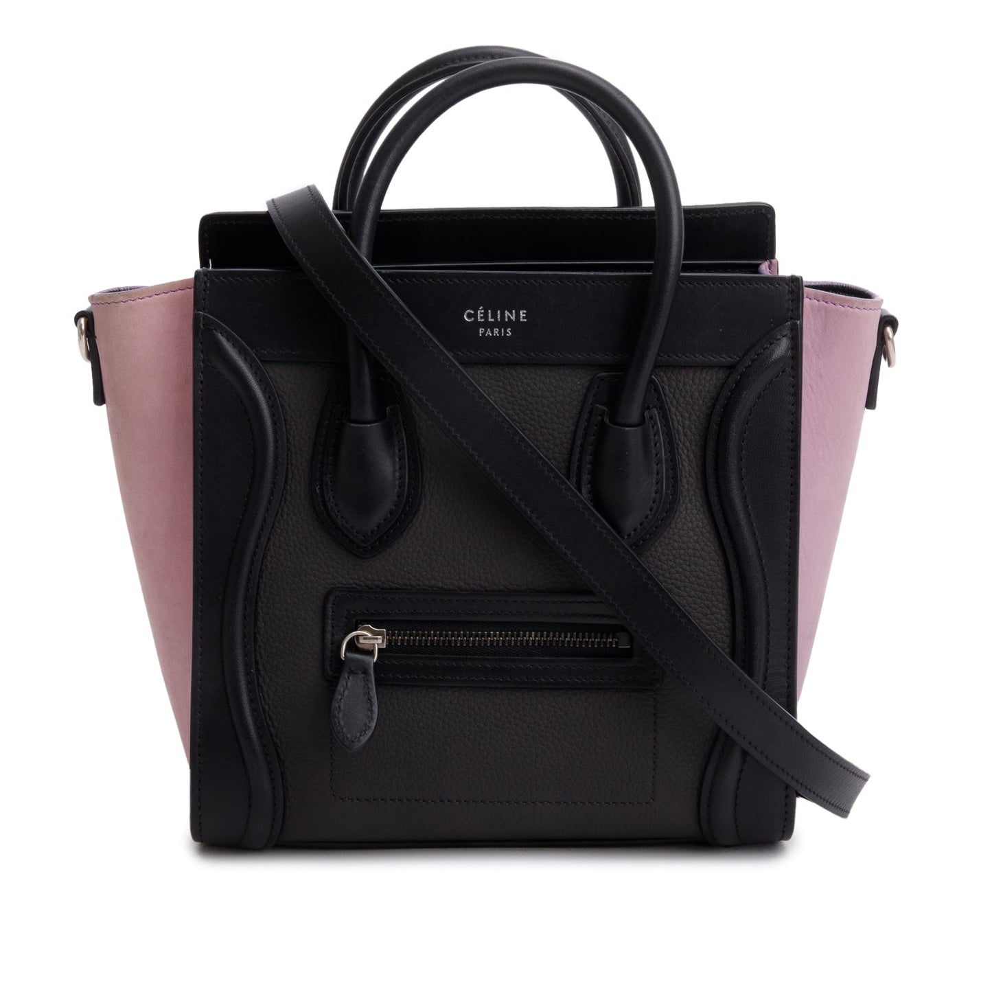Celine Tri Color Calfskin Nano Luggage Tote Handbag Leather Tote Bag