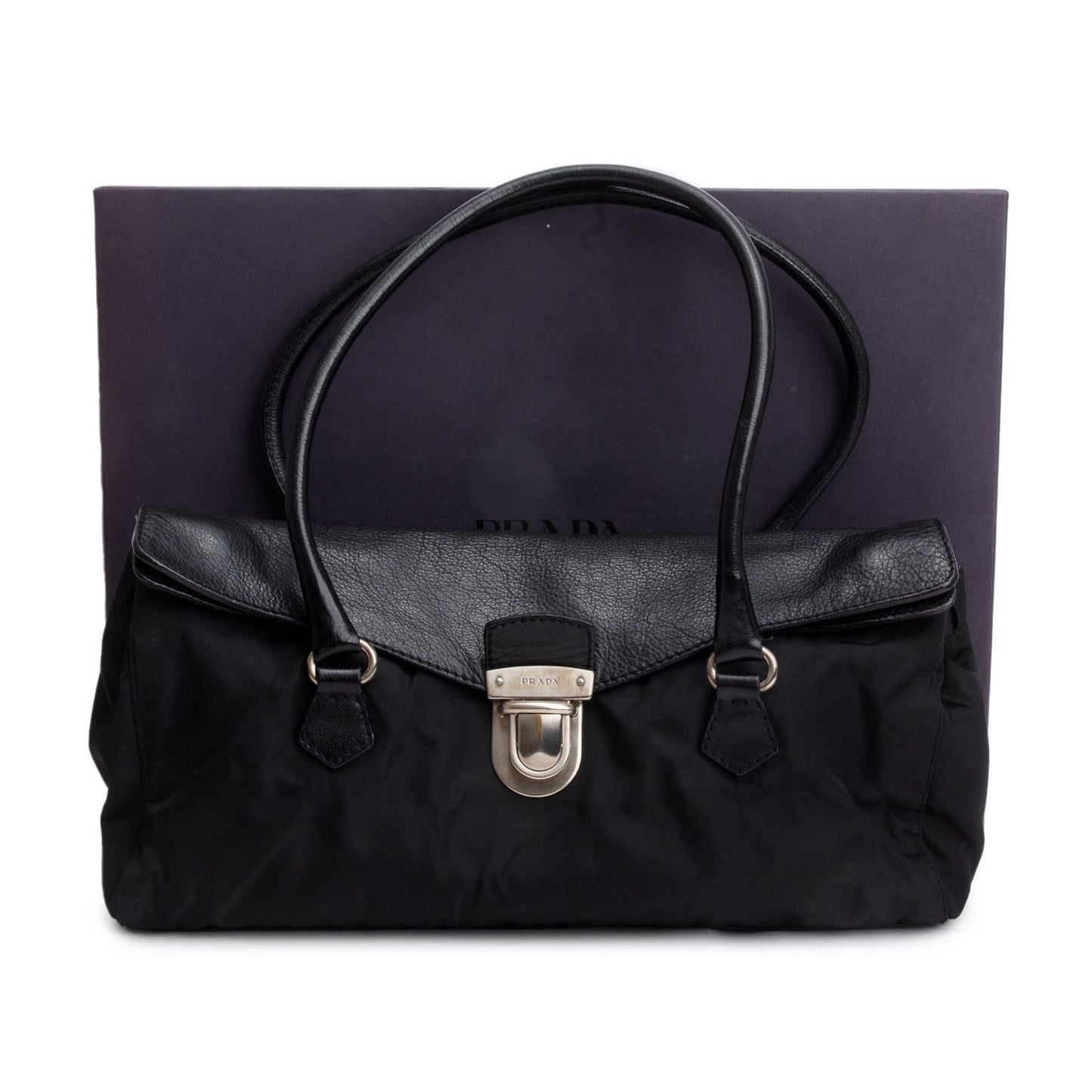 Prada Tessuto Bufalo Easy Shoulder Bag Leather Nylon