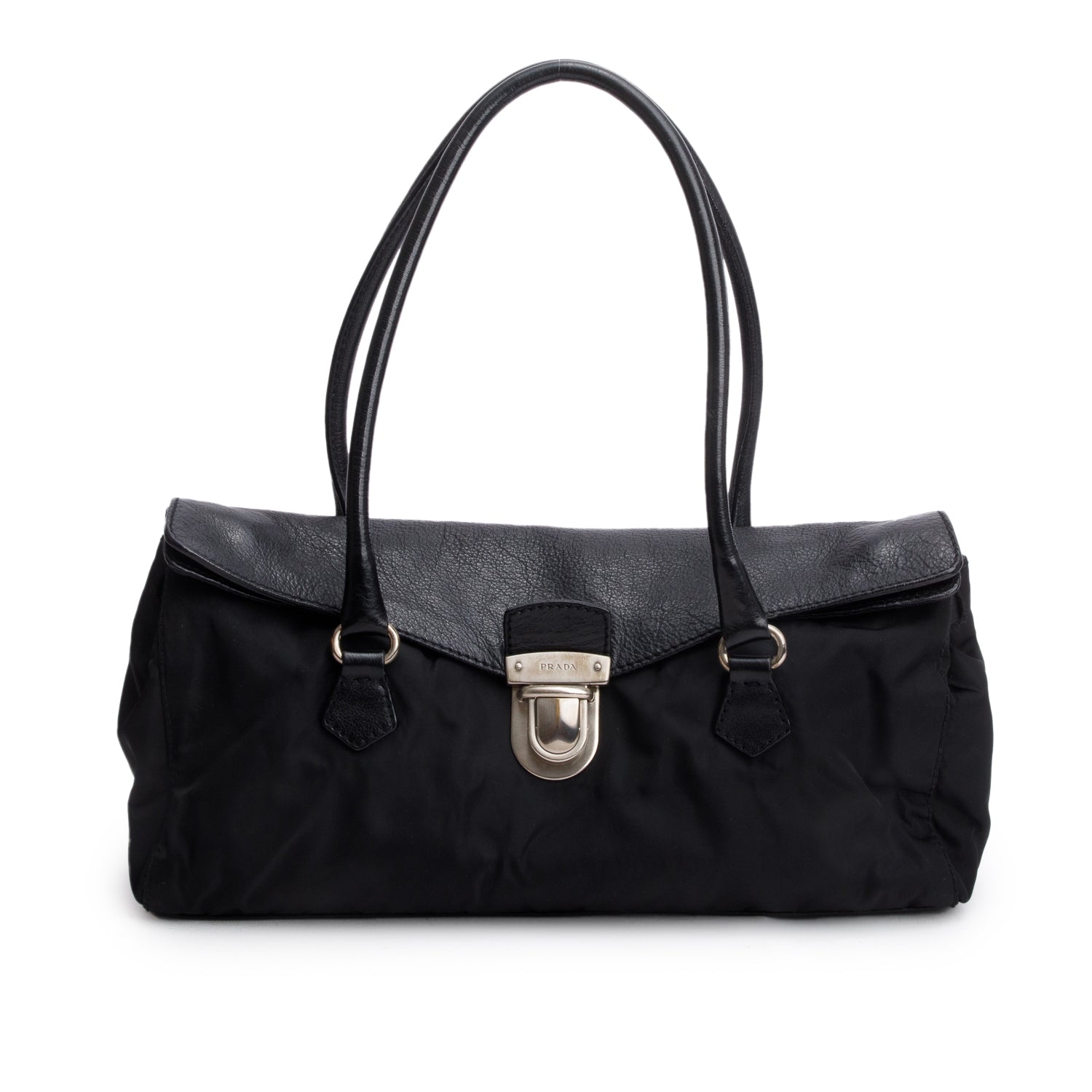 Prada Tessuto Bufalo Easy Shoulder Bag Leather Nylon