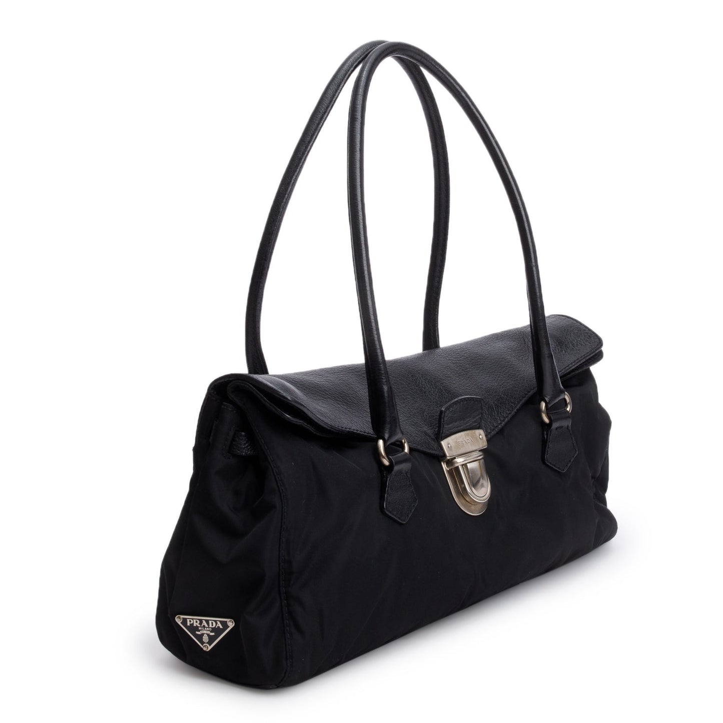 Prada Tessuto Bufalo Easy Shoulder Bag Leather Nylon