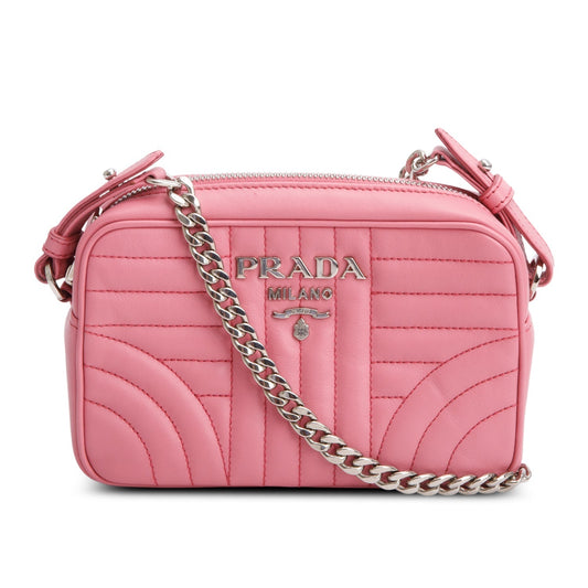 Prada Soft Calfskin Diagramme Camera Bag Pink Travel Bag