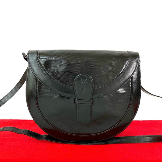 YSL Saint Laurent Yves Shoulder Bag Leather Black 690D5014283