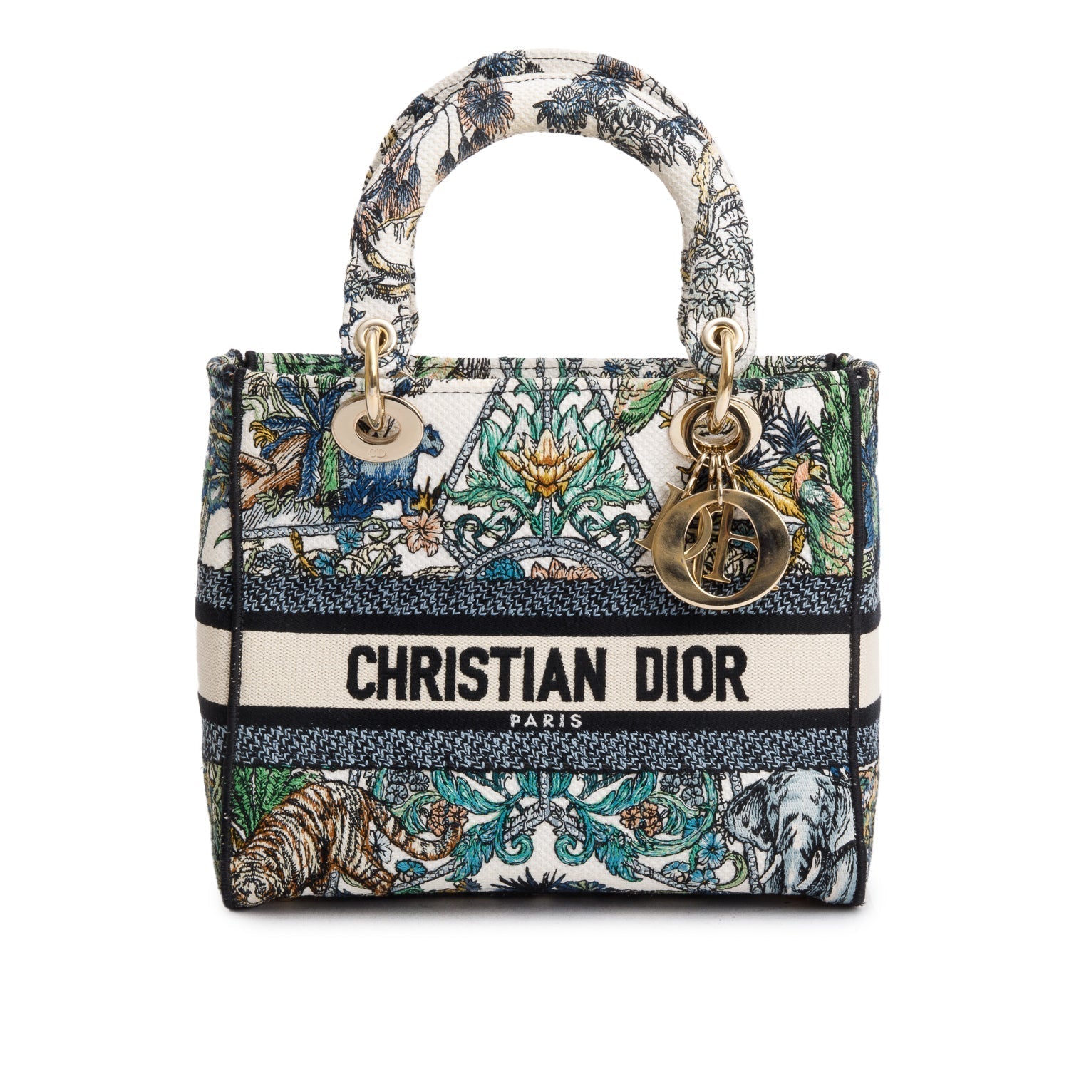 Dior Christian Multicolore Embroidered Etoile De Voyage Lady Canvas Travel Bag