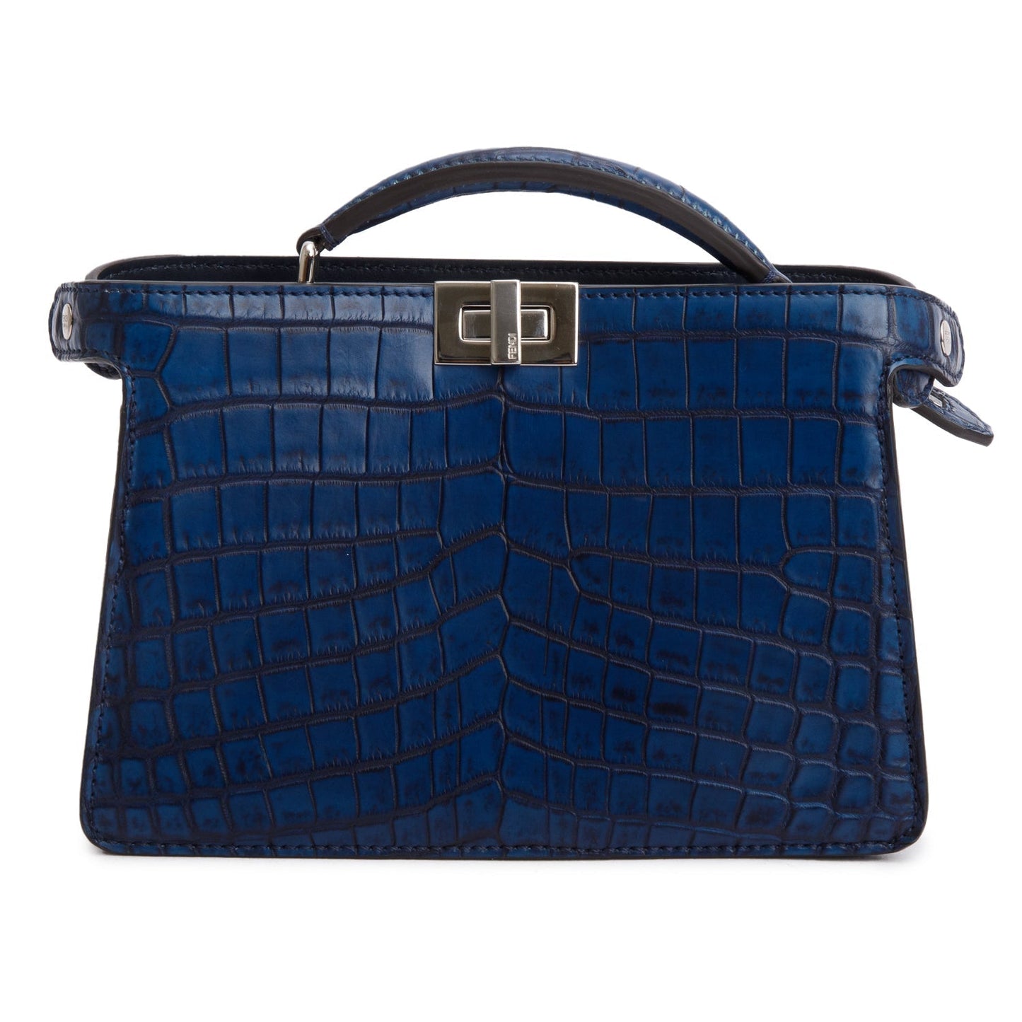 Fendi Navy Crocodile Peekaboo Iseeu Cross Petit Travel Travel Bag