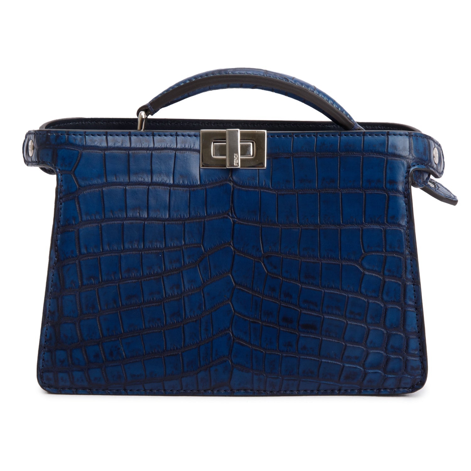 Fendi Navy Crocodile Peekaboo Iseeu Cross Petit Travel Travel Bag