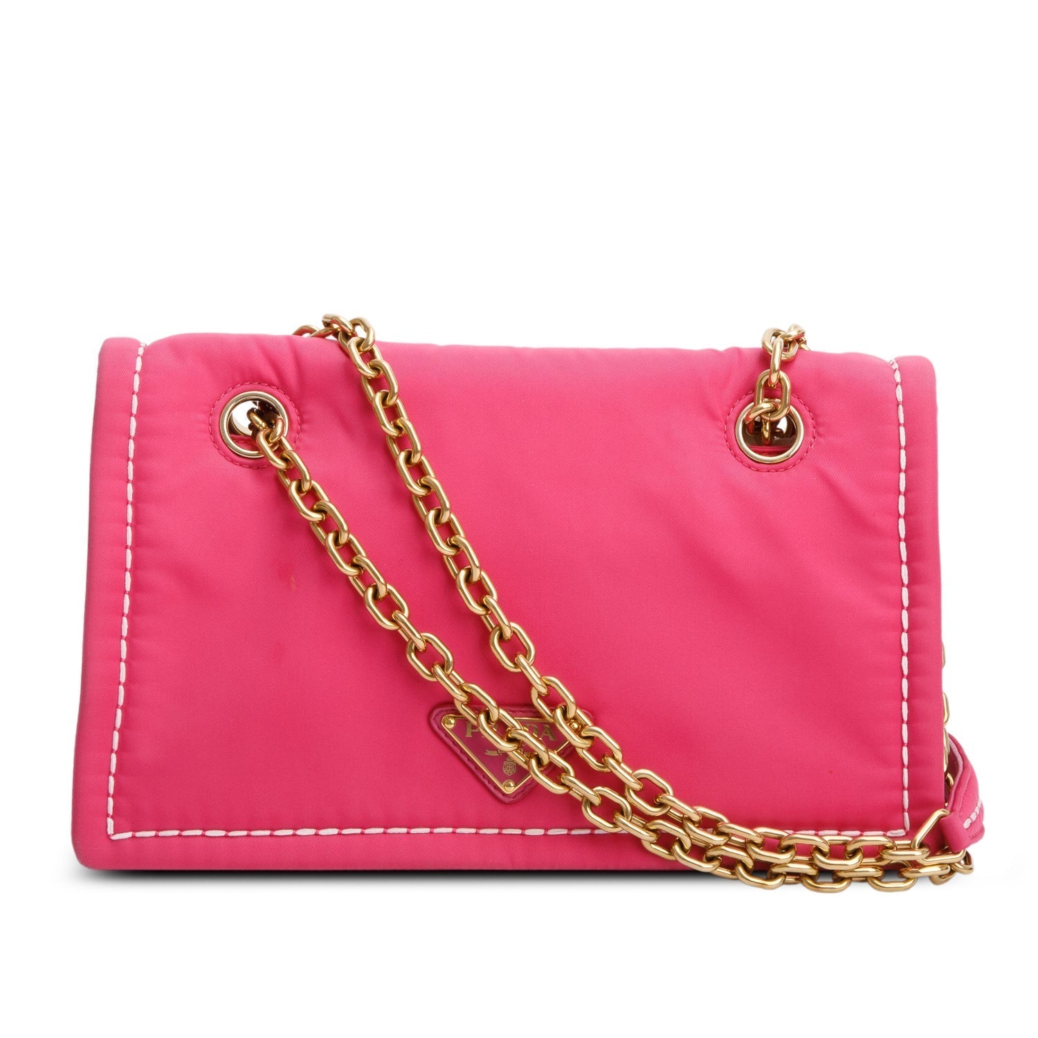 Prada Tessuto Flap Shoulder Bag Nylon Pink