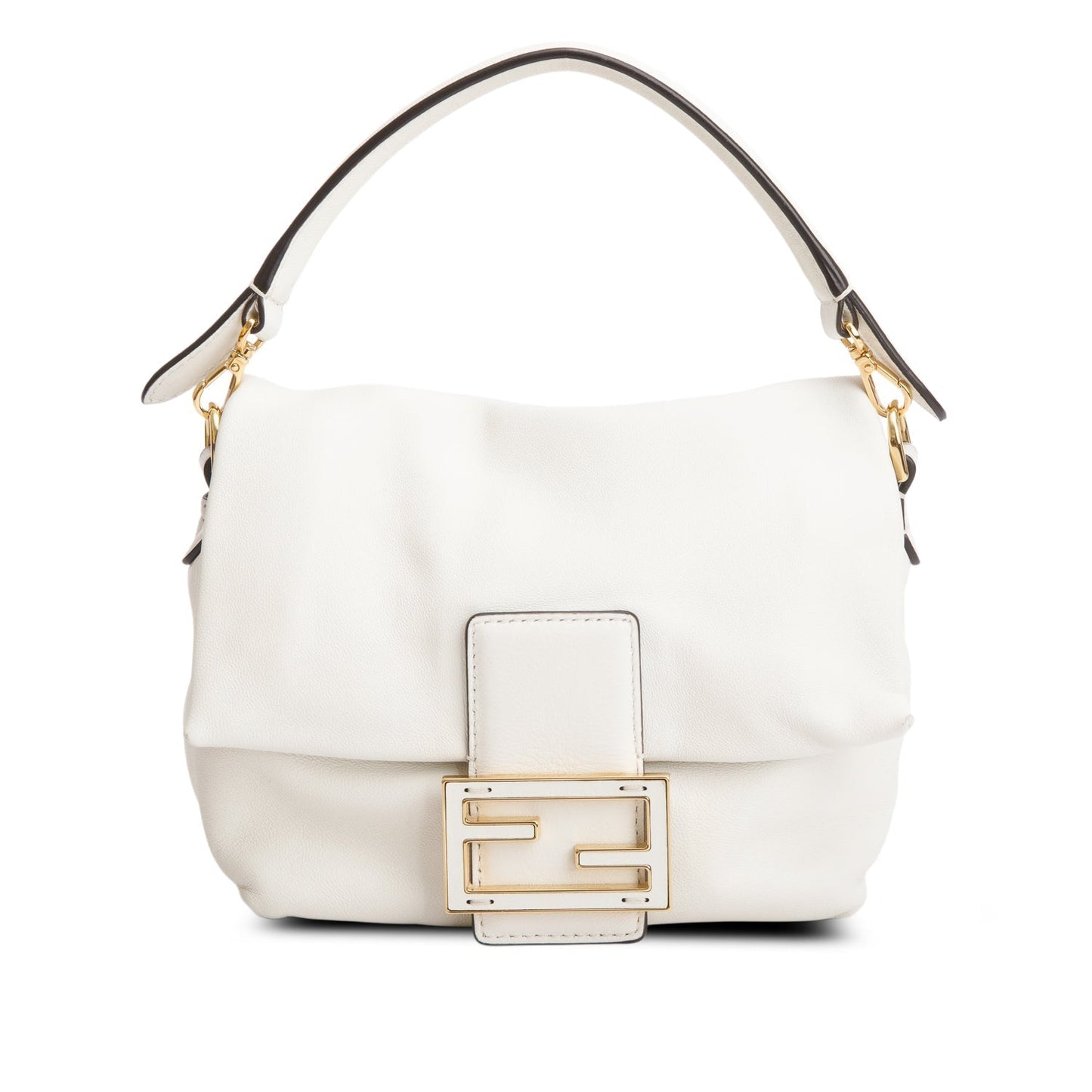 Fendi Nappa Mamma Baguette Leather Cream Travel Bag