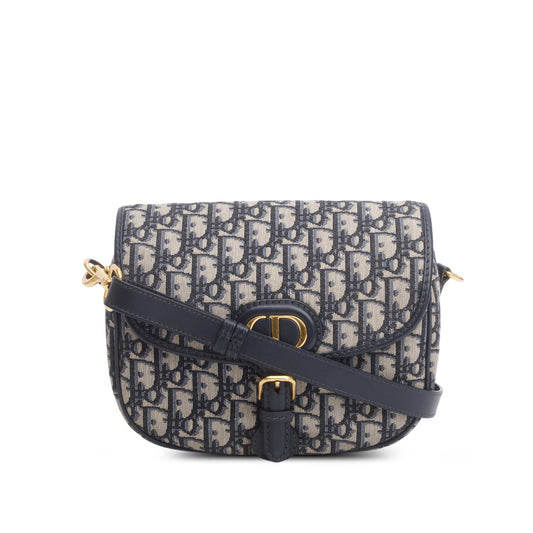 Dior Christian Oblique Jacquard Bobby Bag Blue Medium Travel Bag