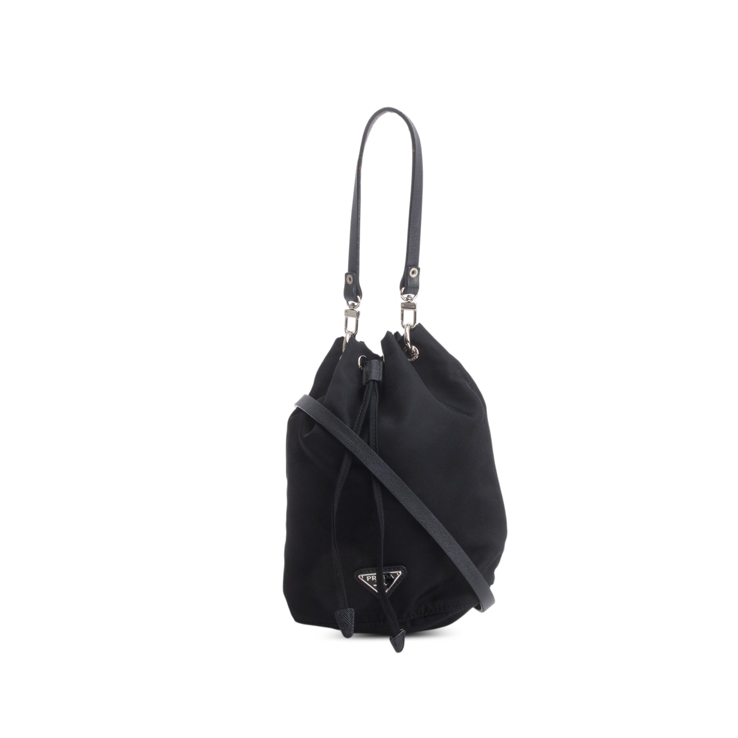 Prada Re Pouch Handbag Nylon Black Bucket Bag