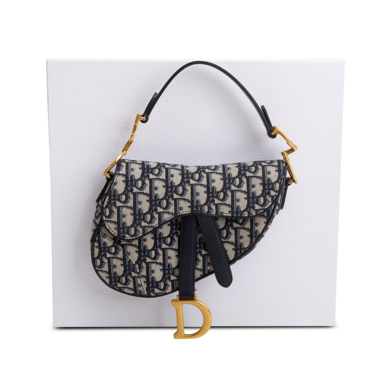 Dior Christian Oblique Saddle Bag Blue Mini Travel Bag