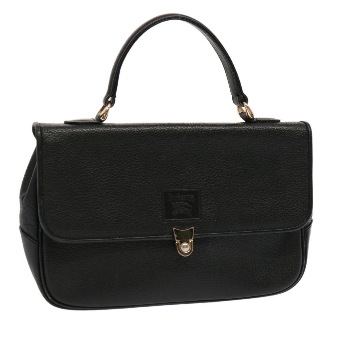 Burberry Luxury ss Hand Bag Auth Leather Black Travel Bag Black Auth 69546