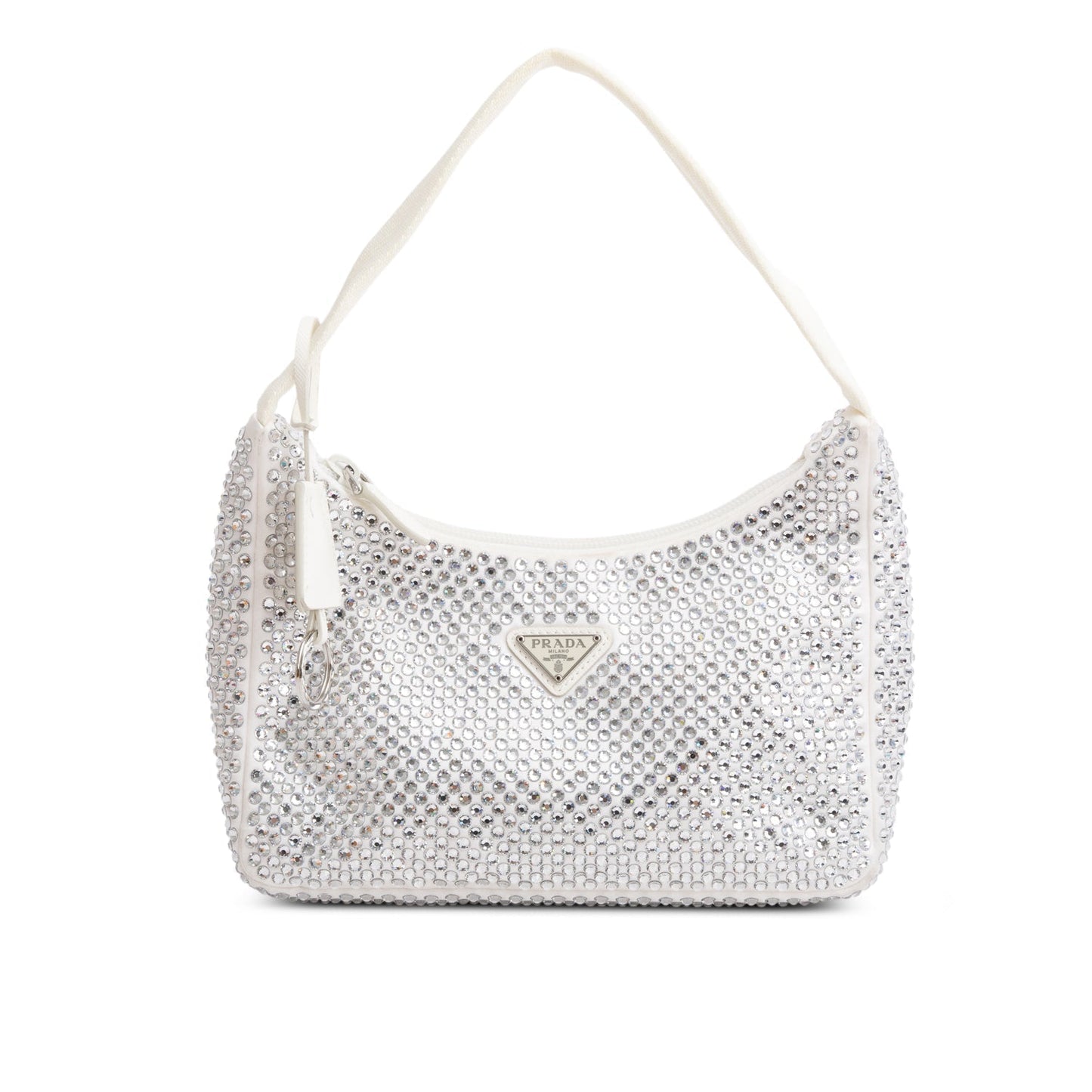 Prada Crystal Re Edition Bag Satin White Travel Bag