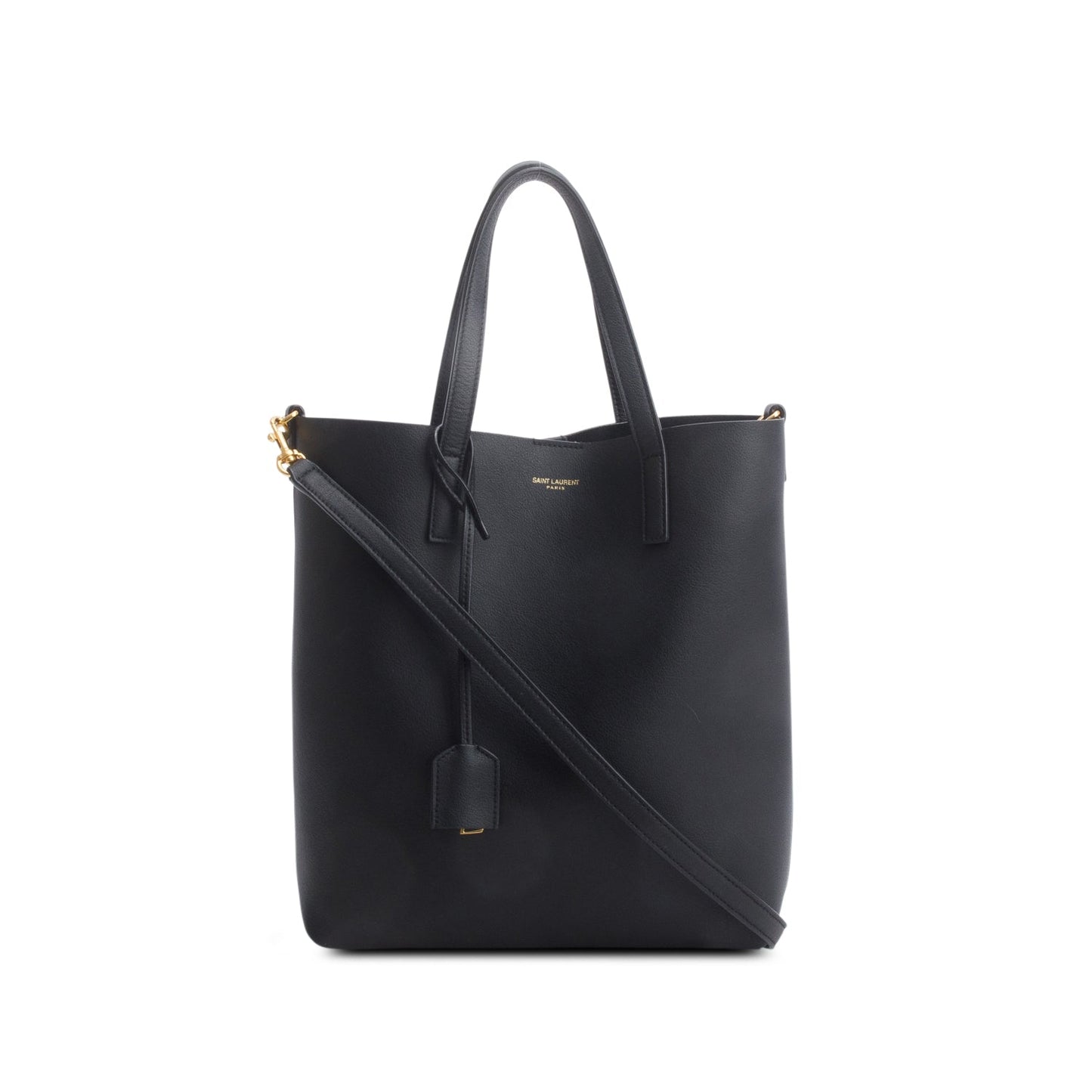 YSL Saint Laurent Calfskin Toy Shopping Tote Leather Black Tote Bag
