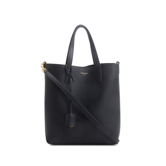 YSL Saint Laurent Calfskin Toy Shopping Tote Leather Black Tote Bag