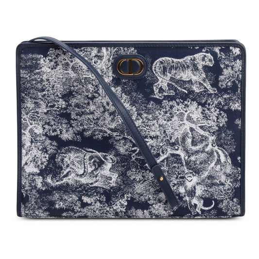 Dior Christian Toile De Jouy Reverse Jacquard Dea Blue Travel Bag