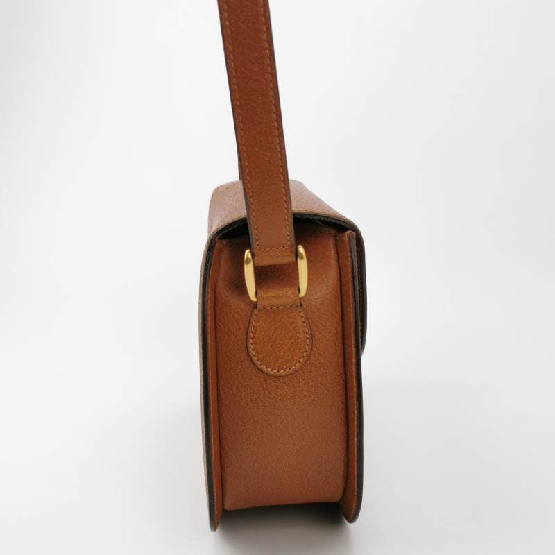 Gucci Bamboo Camel Leather Medium Crossbody Bag