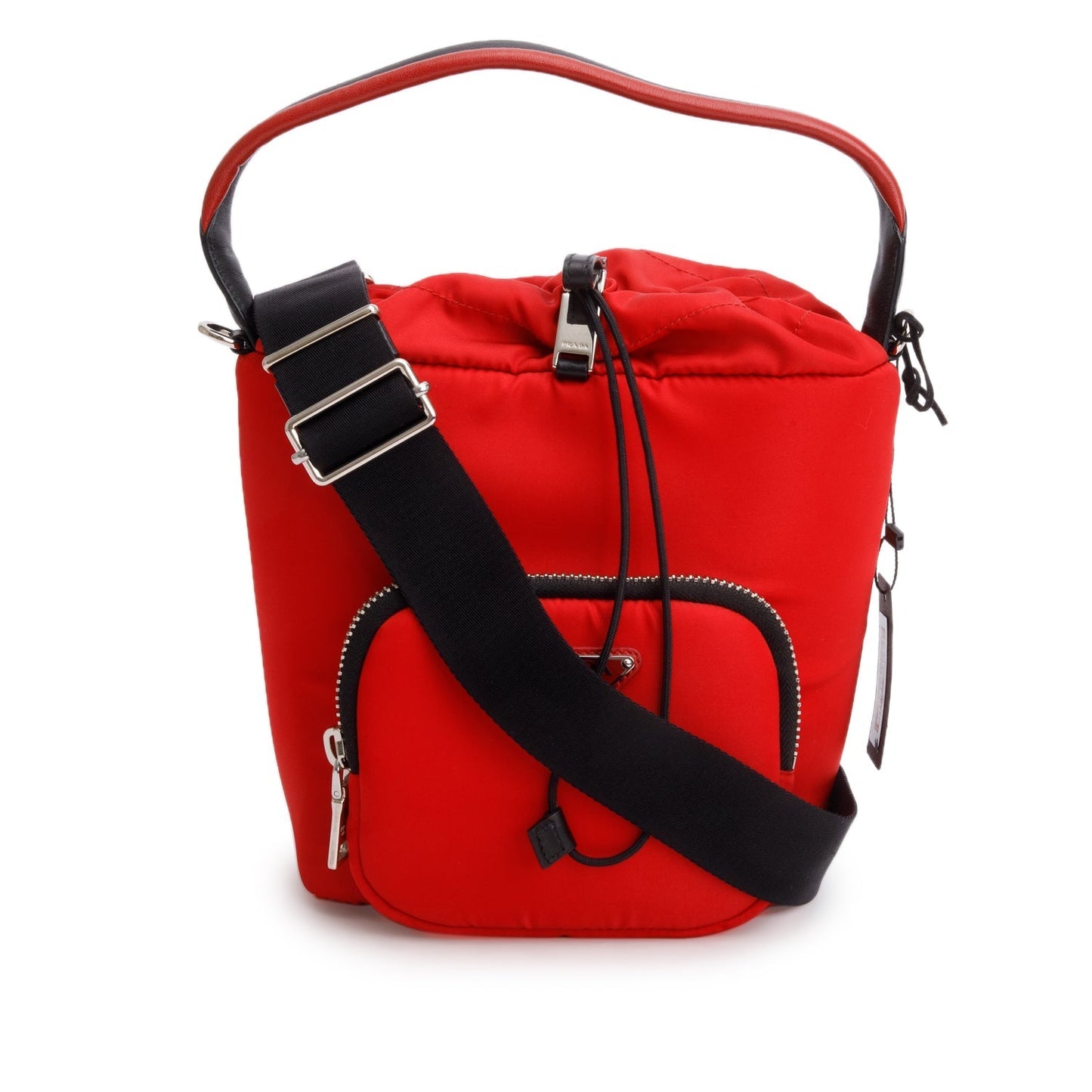 Prada Tessuto Cargo Pocket Bag Nylon Red Bucket Bag