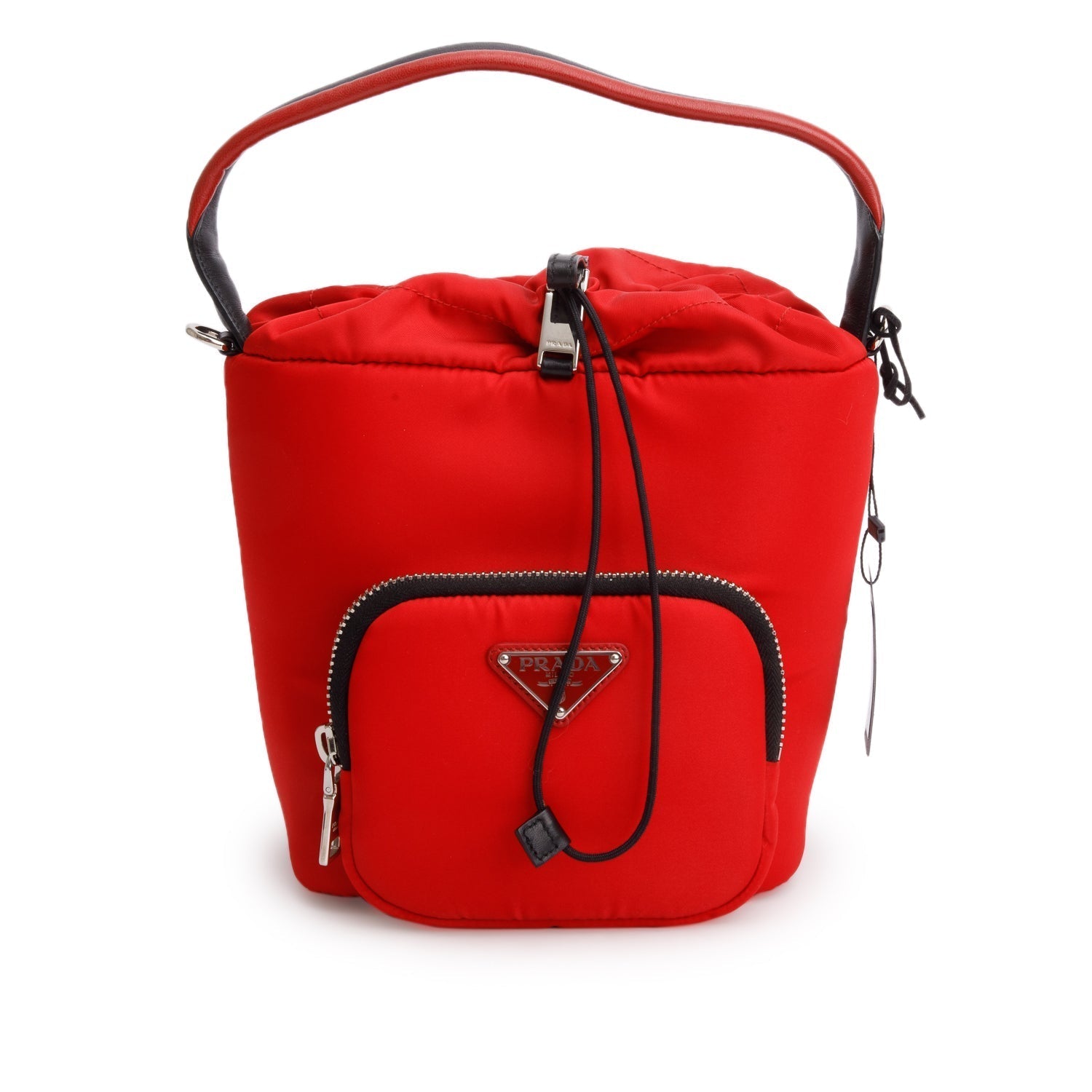 Prada Tessuto Cargo Pocket Bag Nylon Red Bucket Bag