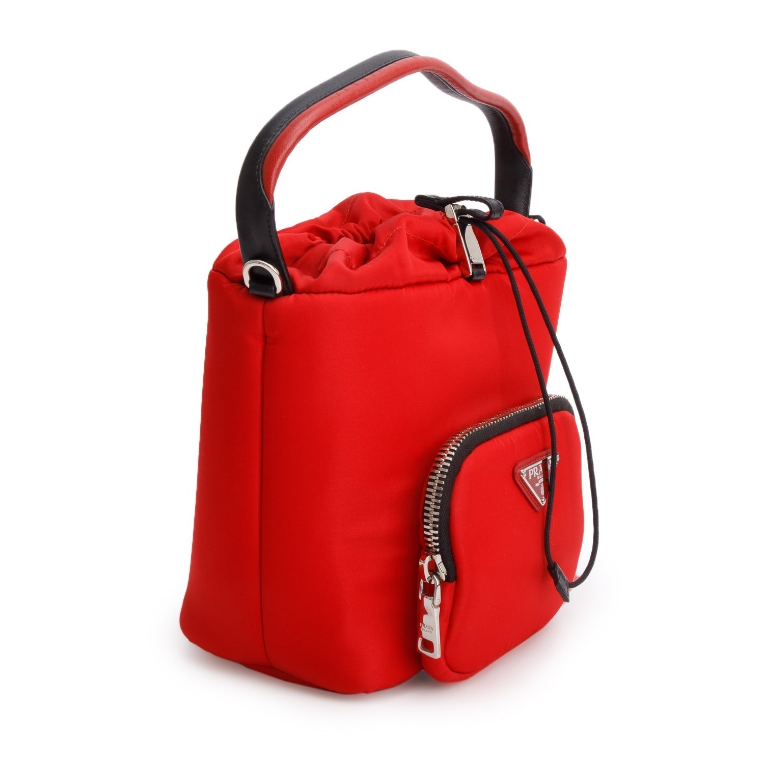 Prada Tessuto Cargo Pocket Bag Nylon Red Bucket Bag