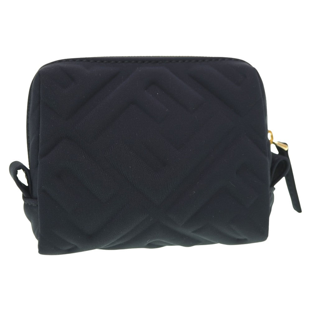 Fendi Pouch 8N0179 Makeup Pouch Women Handbag Nylon Black Travel Bag