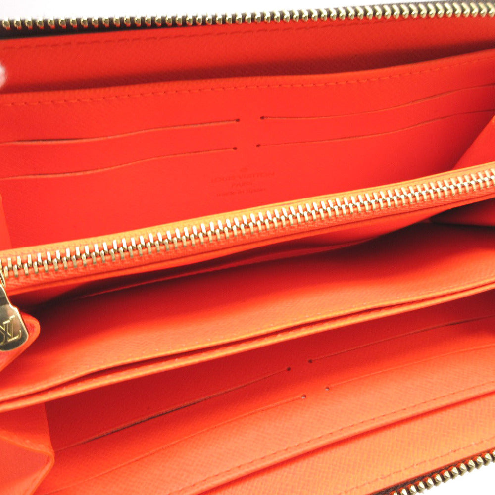 Louis Vuitton Long Purse M93711 Zip Around Monogram Canvas Orange Wallet Case