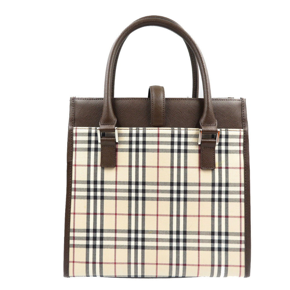 Burberry Coated Women Handbag Canvas Beige Travel Bag