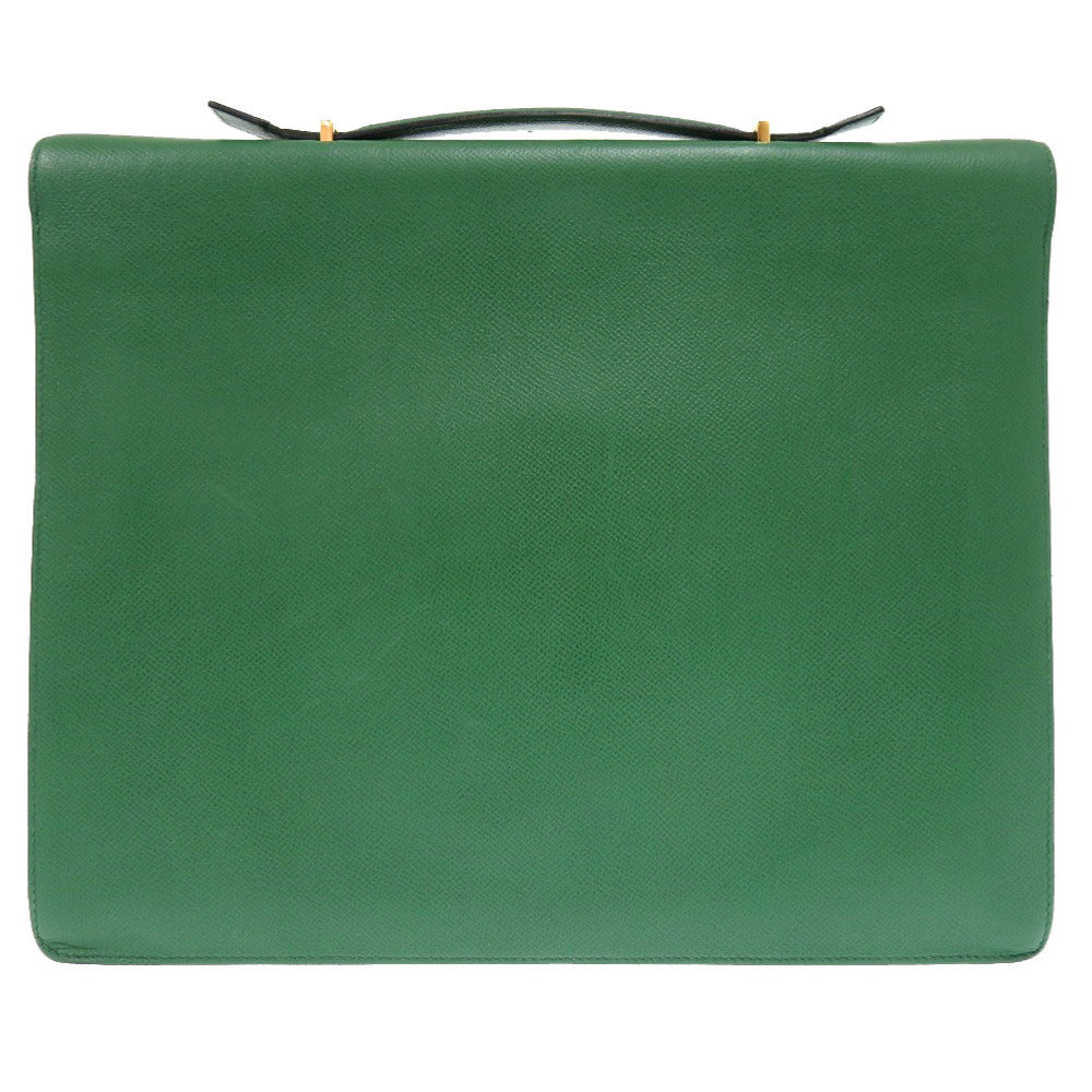 Hermes Briefcase Courchevel Vert Kelly Cross Handbag Travel Bag