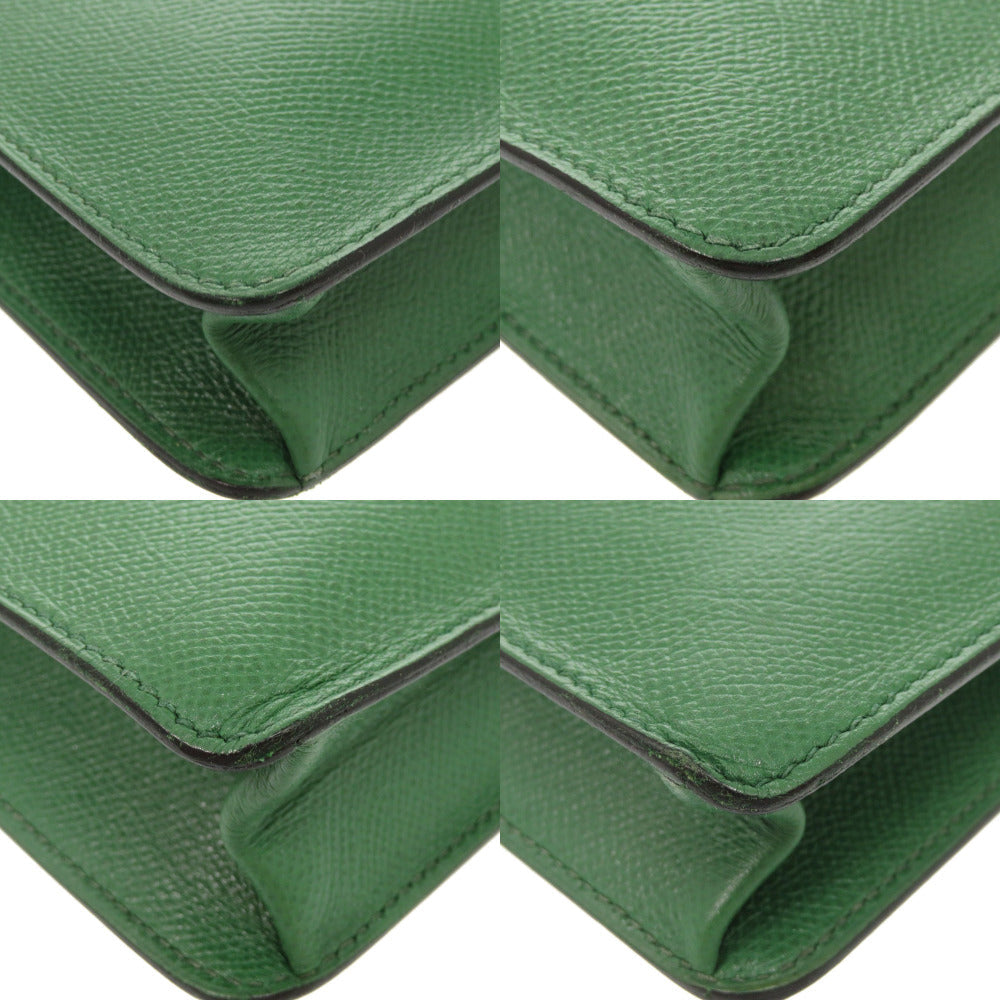 Hermes Briefcase Courchevel Vert Kelly Cross Handbag Travel Bag
