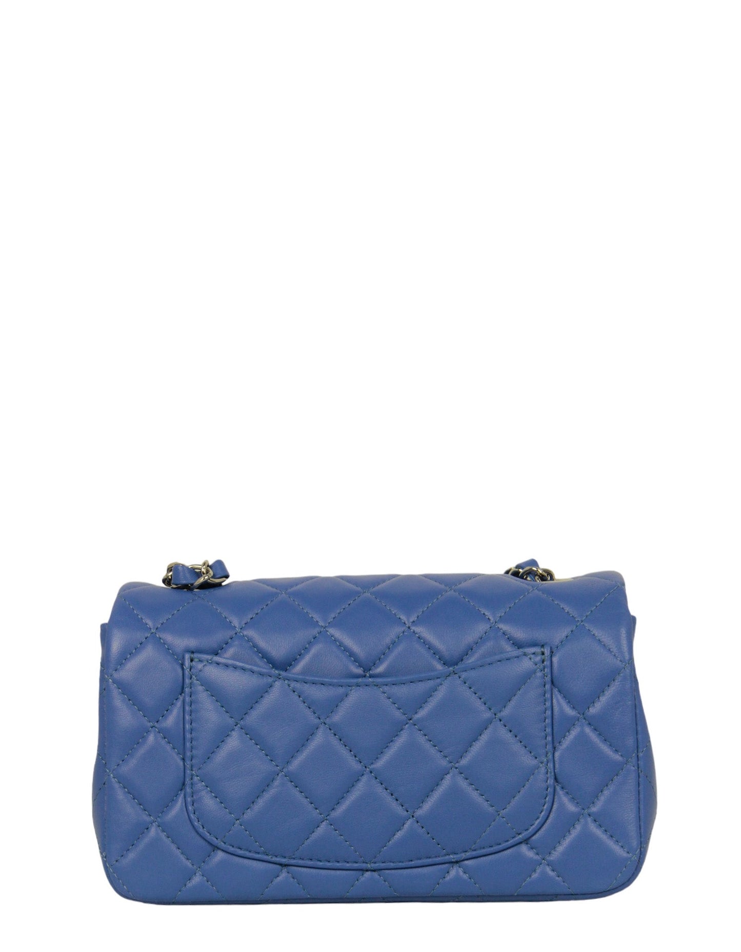 Chanel 2024 Blue Lambskin Rectangular Mini Flap Bag