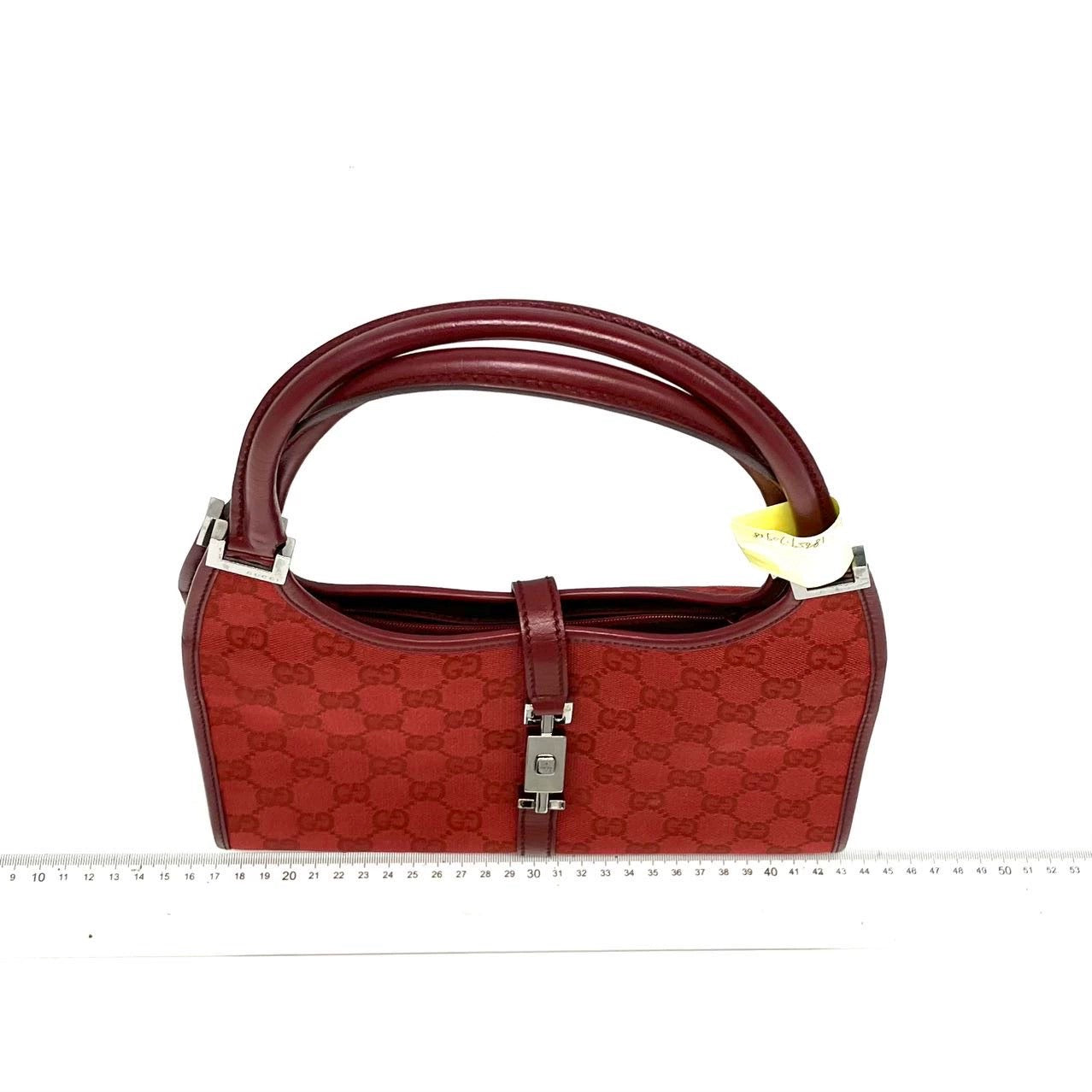 Gucci Jackie Fabric Monogram Leather Red Shoulder Bag
