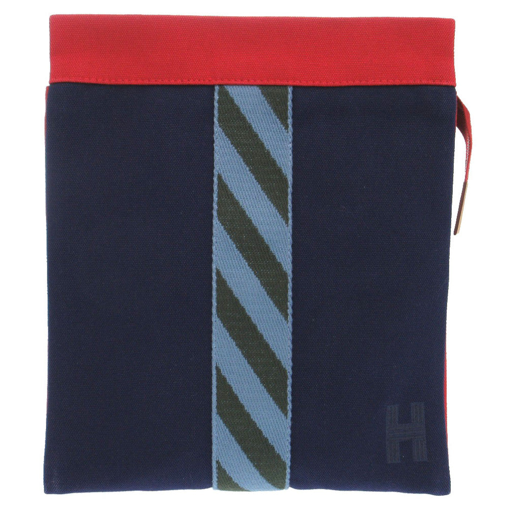 Clutch Bag , Cotton Navy Jimetu Jumping Canvas