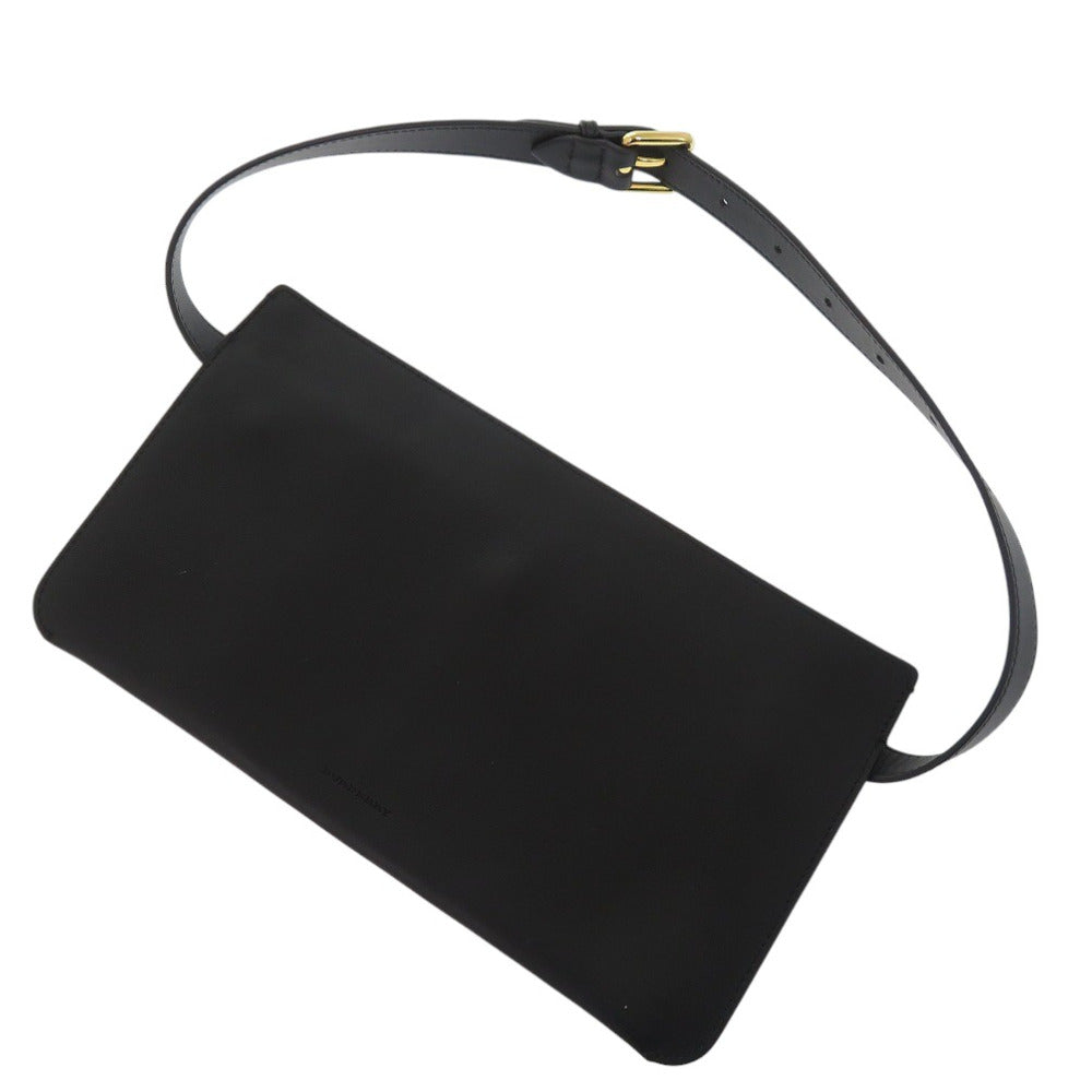 Burberry Waist Bag Unisex Unisex Leather Black Travel Bag