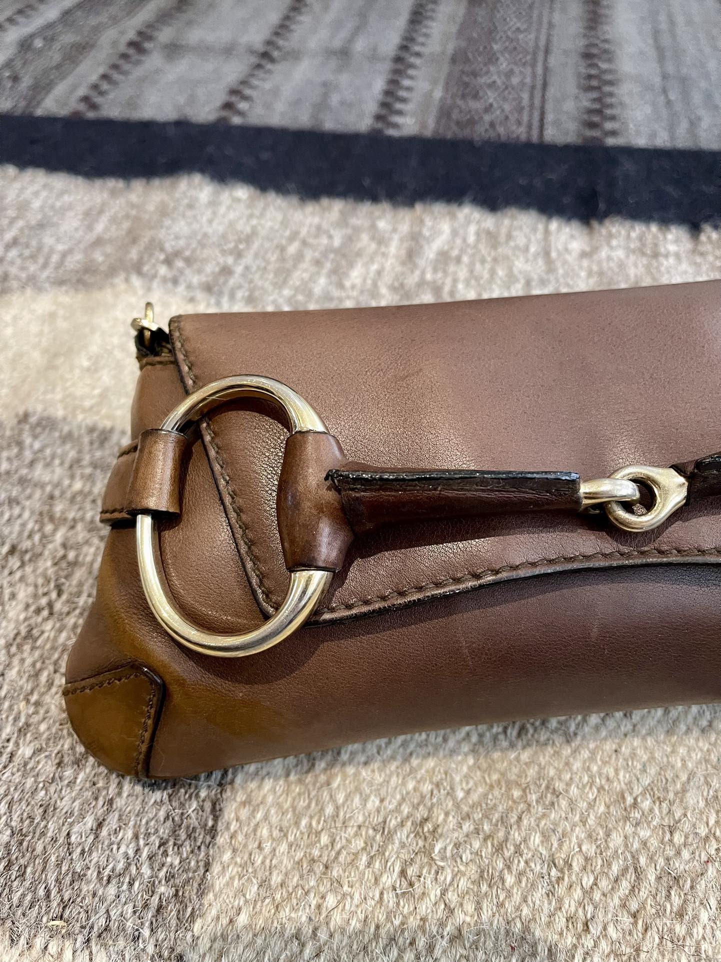 Gucci Horsebit Coffee Leather Brown Small Shoulder Bag