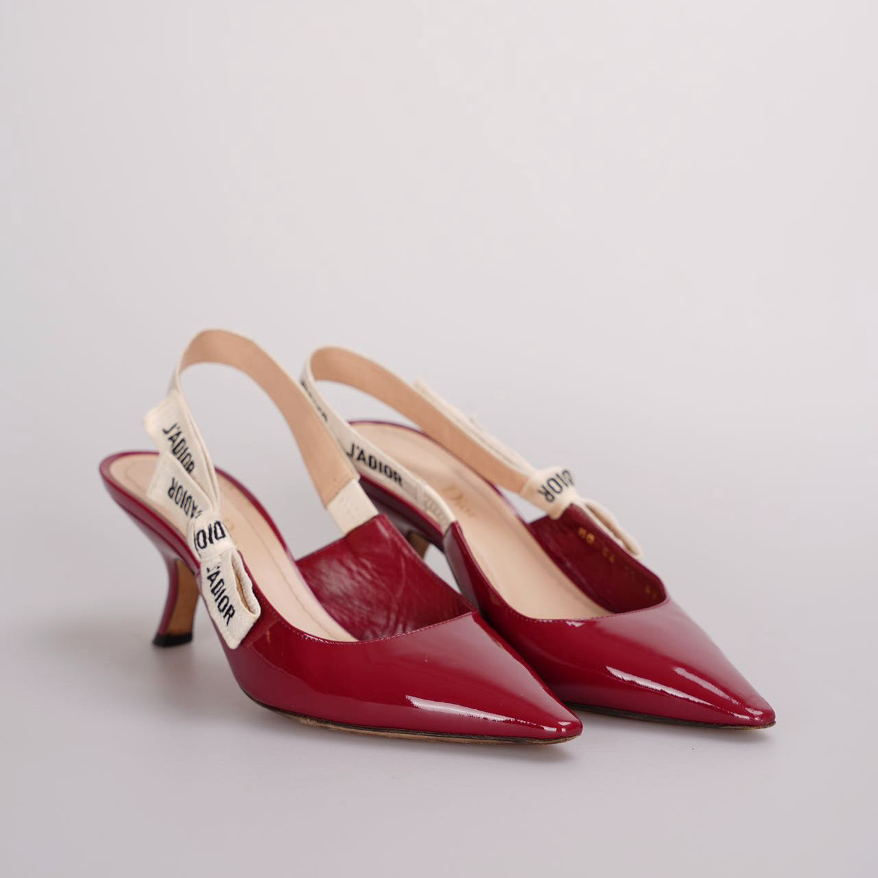 Dior Sling Bag Christian J'a Slingback 6cm Pumps 37D Leather Patent Shoes