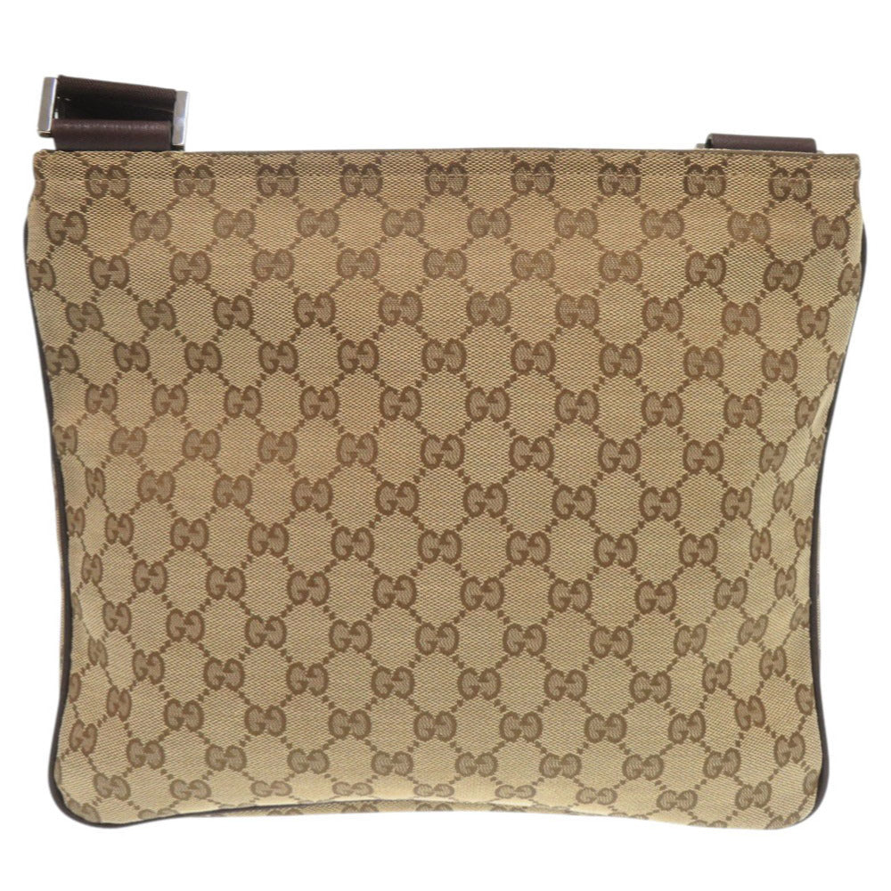 Gucci GG Leather Canvas Beige Shoulder Bag 6G1072E5Nb